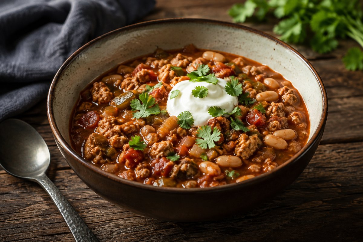 Turkey & White Bean Chili (30g Protein, Freezer-Friendly)